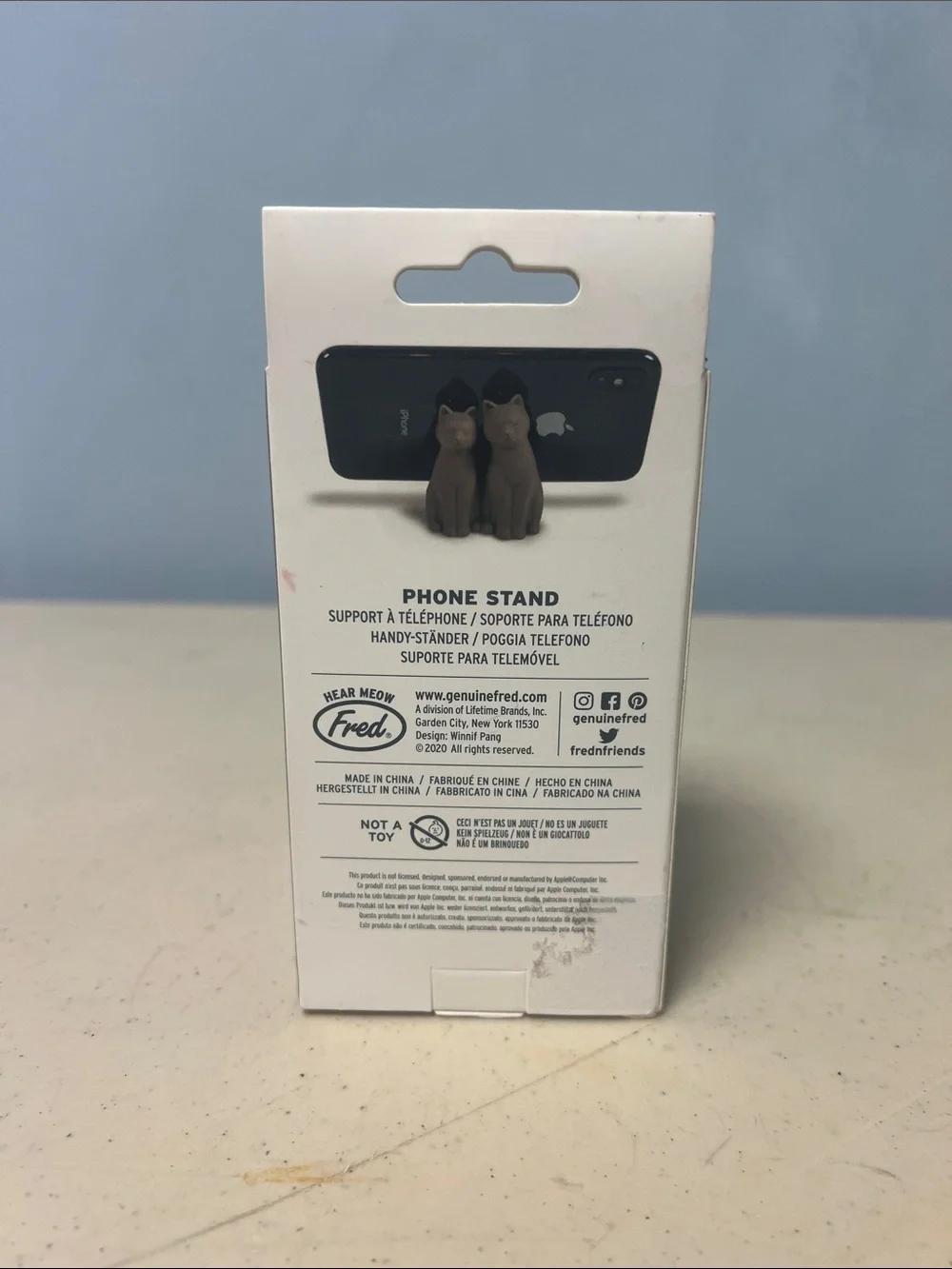 Fred CatCall Phone Stand - Gray Cat Pair